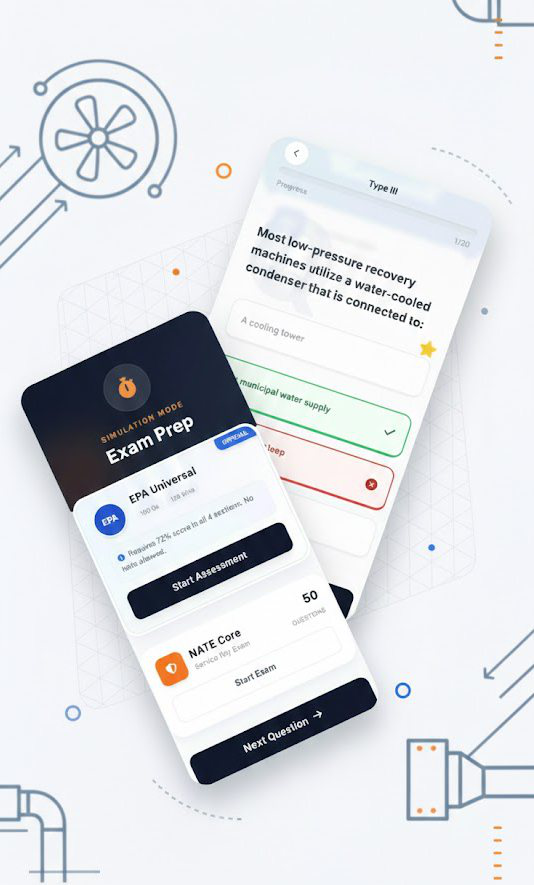 HVAC Exam App Interface